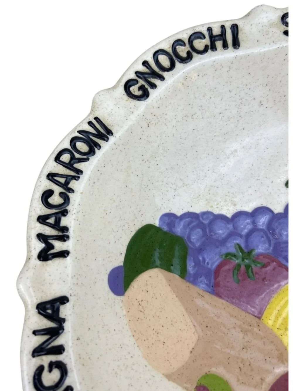 Vtg Italian Pasta Serving Platter 13.5
